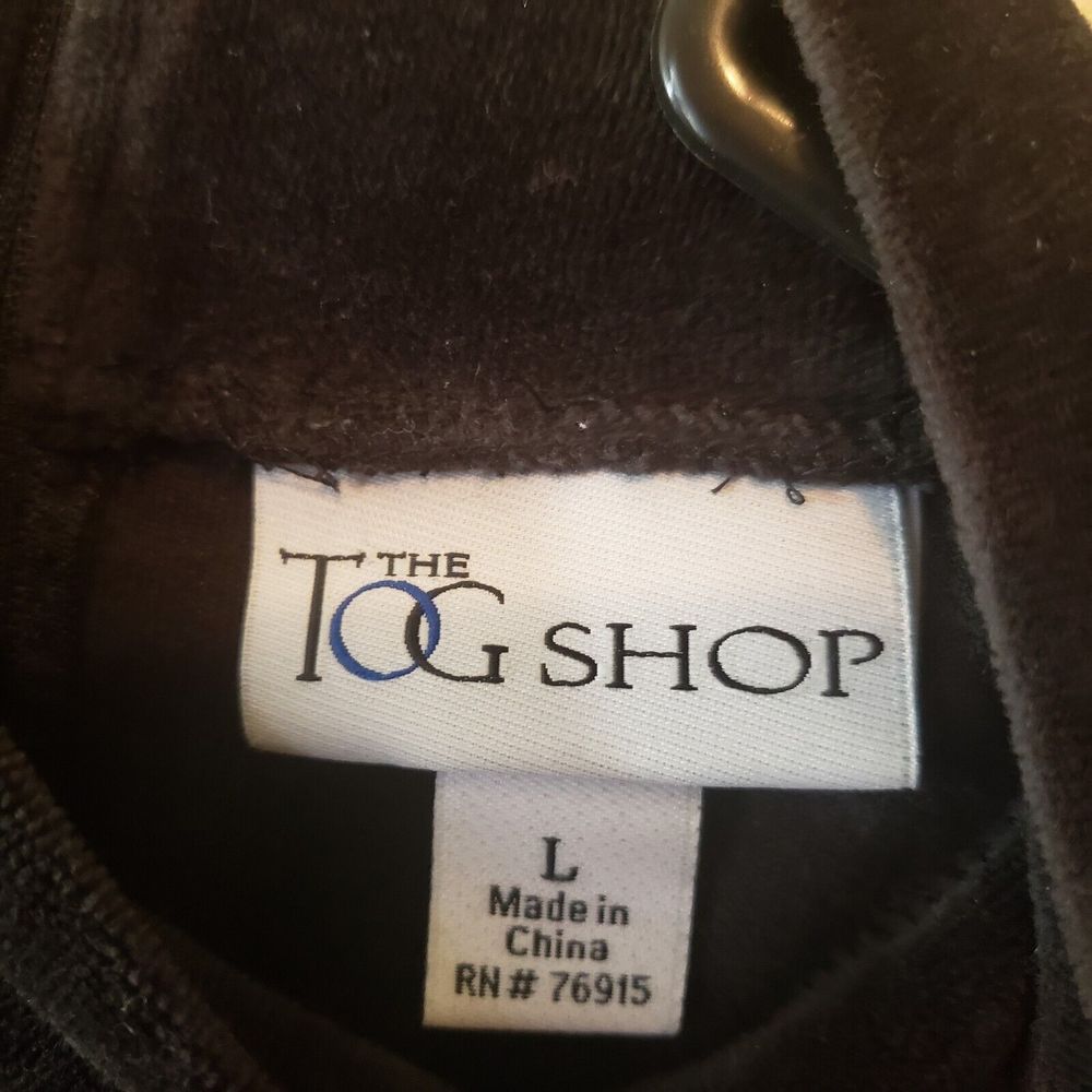 The Tog Shop Womens Mock Neck Velour Top Size Large Black - Picture 3 of 10